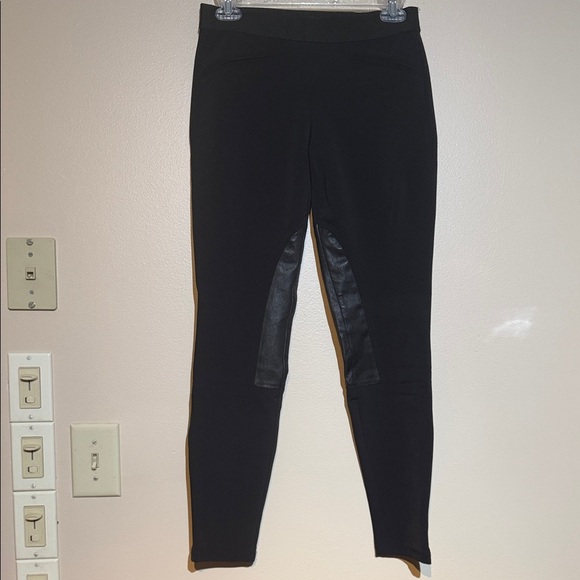 Theory Pants - Theory Black Textured Leggings leather partial